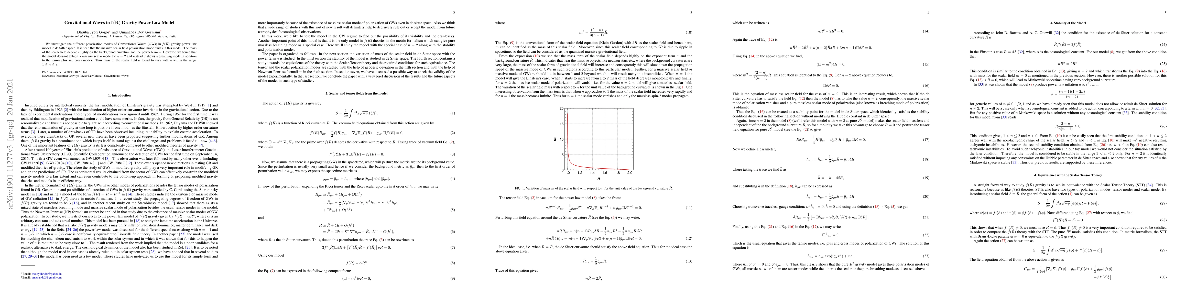 Thumbnail for Gravitational Waves in f(R) Gravity Power Law Model