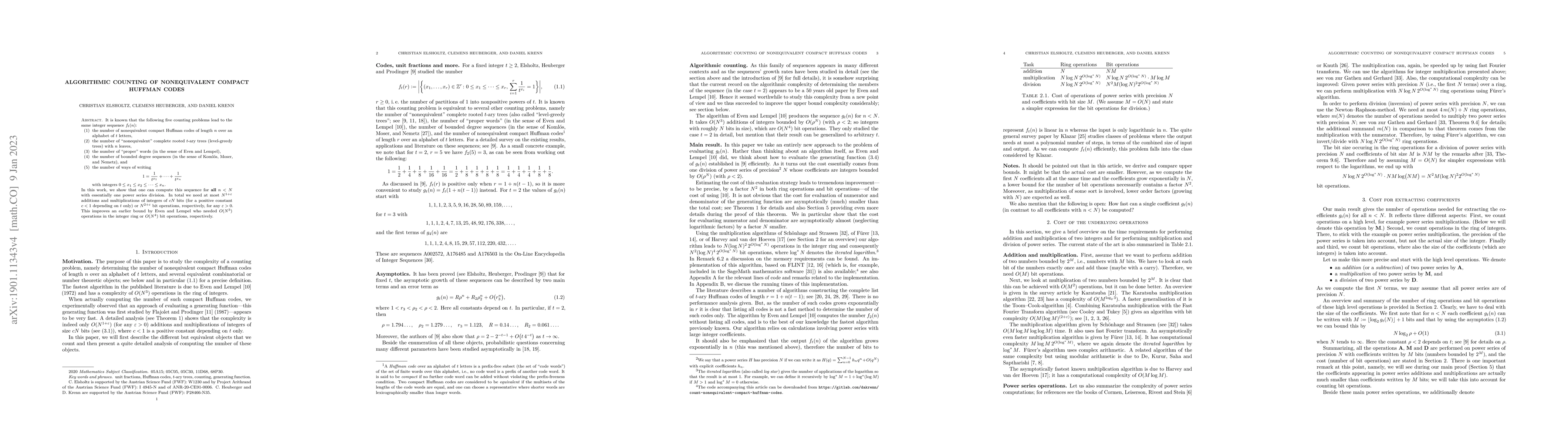 Thumbnail for Algorithmic counting of nonequivalent compact Huffman codes