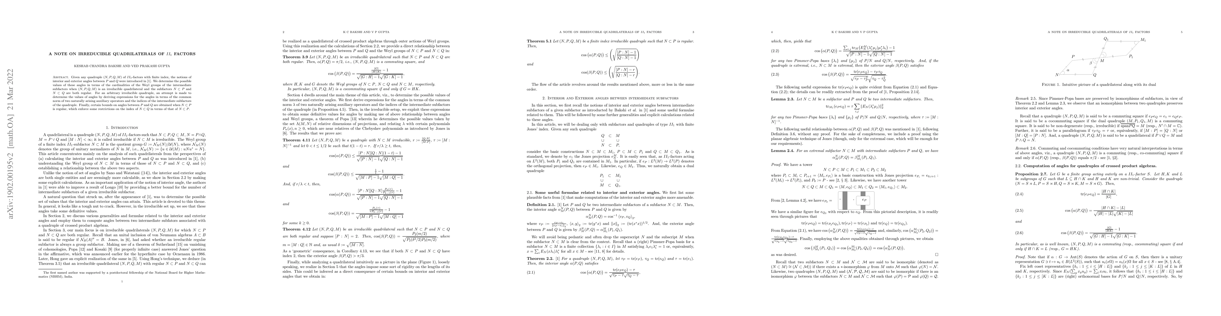 Thumbnail for A note on irreducible quadrilaterals of $II_1$ factors