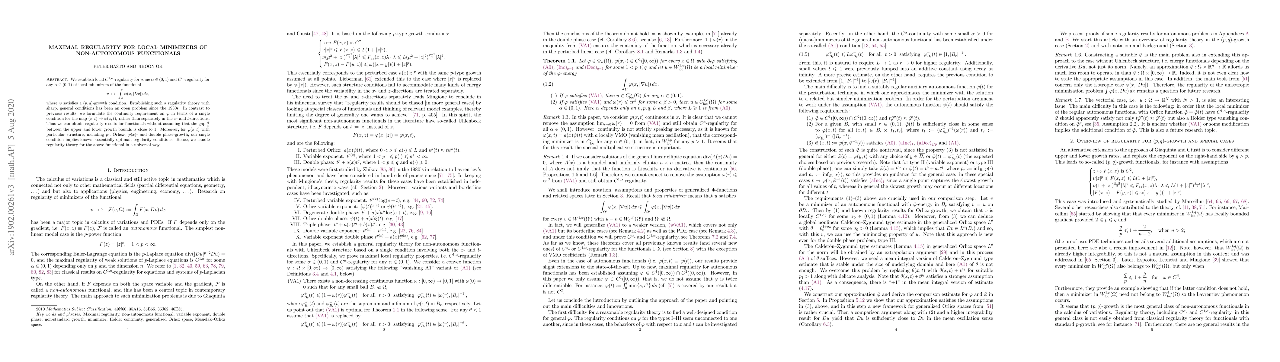 Thumbnail for Maximal regularity for local minimizers of non-autonomous functionals
