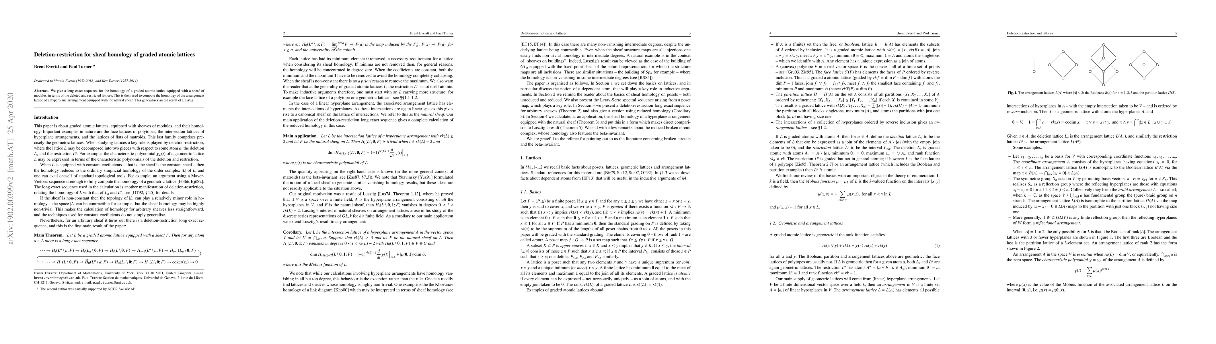 Thumbnail for Deletion-restriction for sheaf homology of graded atomic lattices