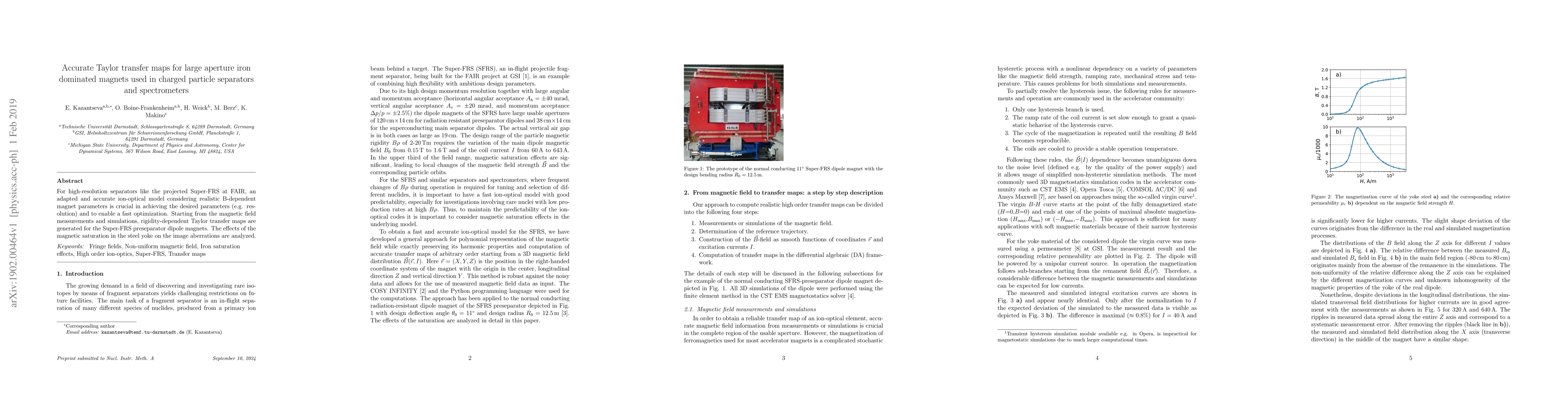 Thumbnail for Accurate Taylor transfer maps for large aperture iron dominated magnets
  used in charged particle separators and spectrometers