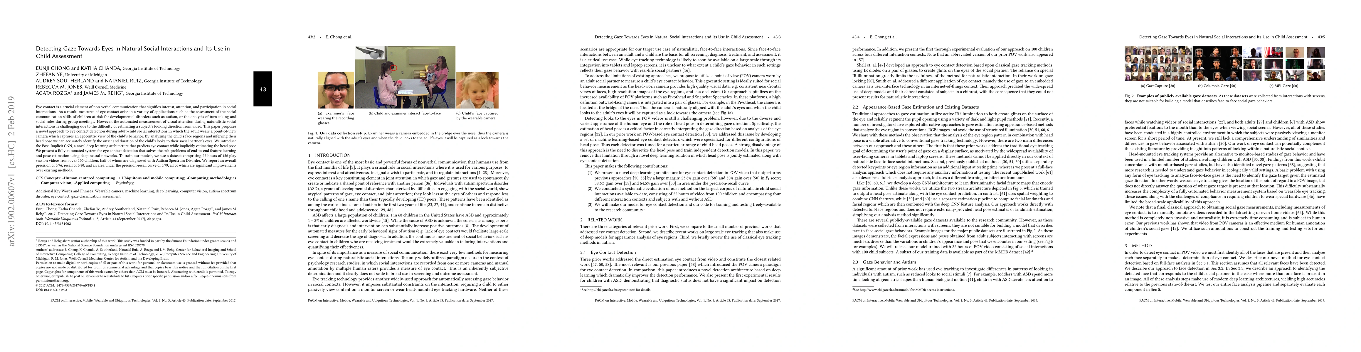 Thumbnail for Detecting Gaze Towards Eyes in Natural Social Interactions and its Use
  in Child Assessment