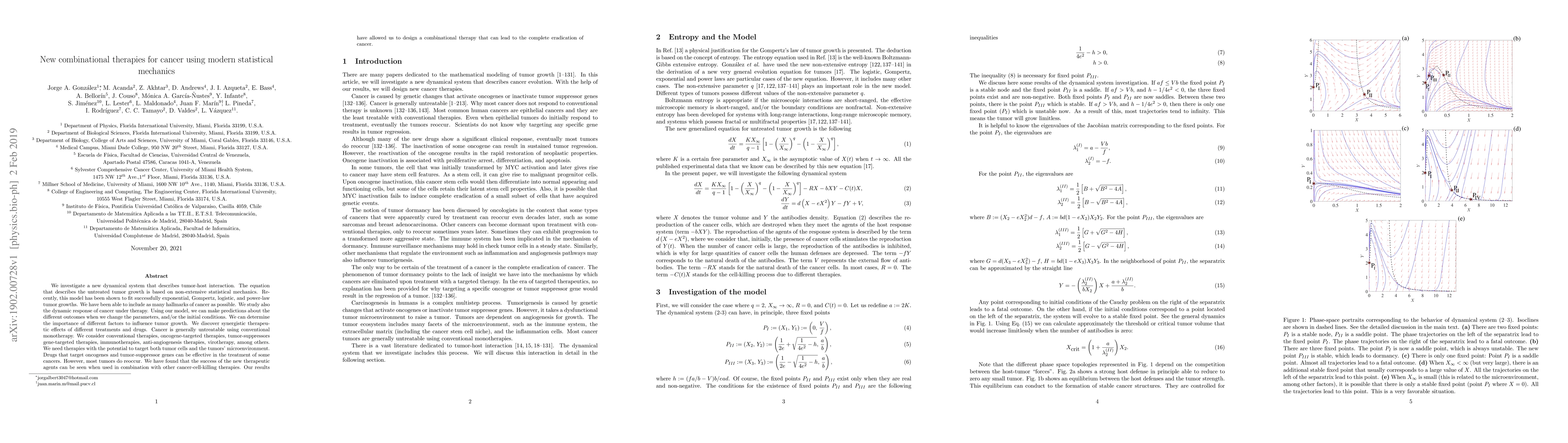 Thumbnail for New combinational therapies for cancer using modern statistical
  mechanics