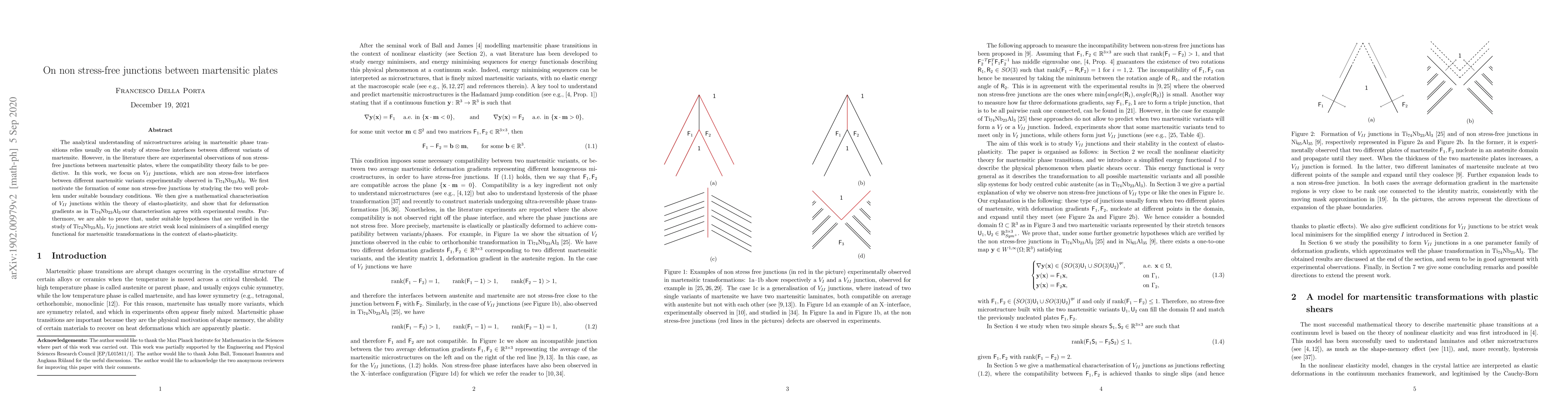 Thumbnail for On non stress-free junctions between martensitic plates