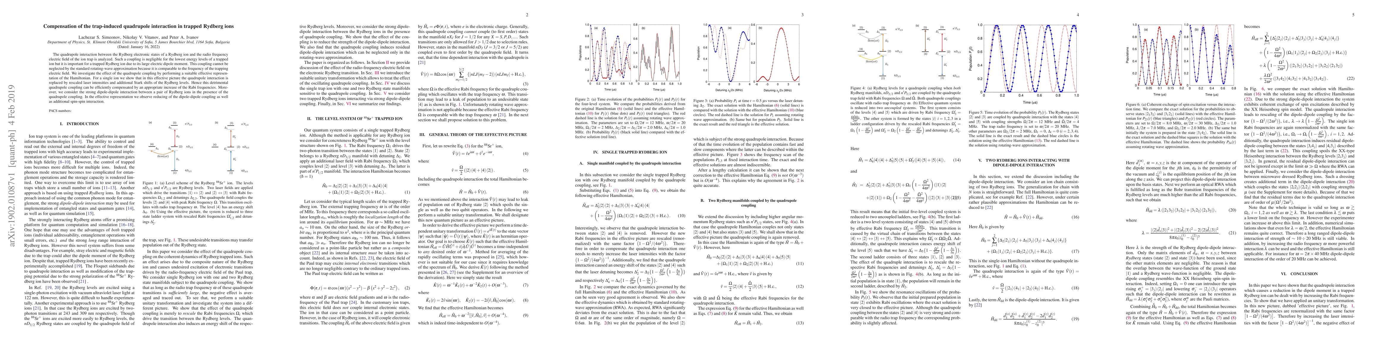 Thumbnail for Compensation of the trap-induced quadrupole interaction in trapped
  Rydberg ions