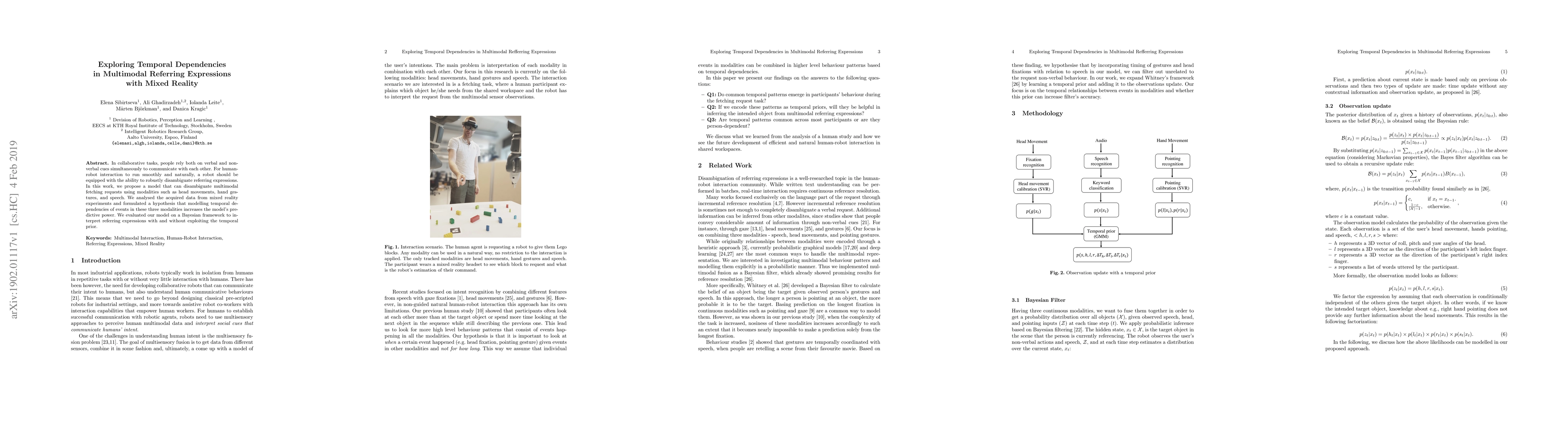 Thumbnail for Exploring Temporal Dependencies in Multimodal Referring Expressions with
  Mixed Reality