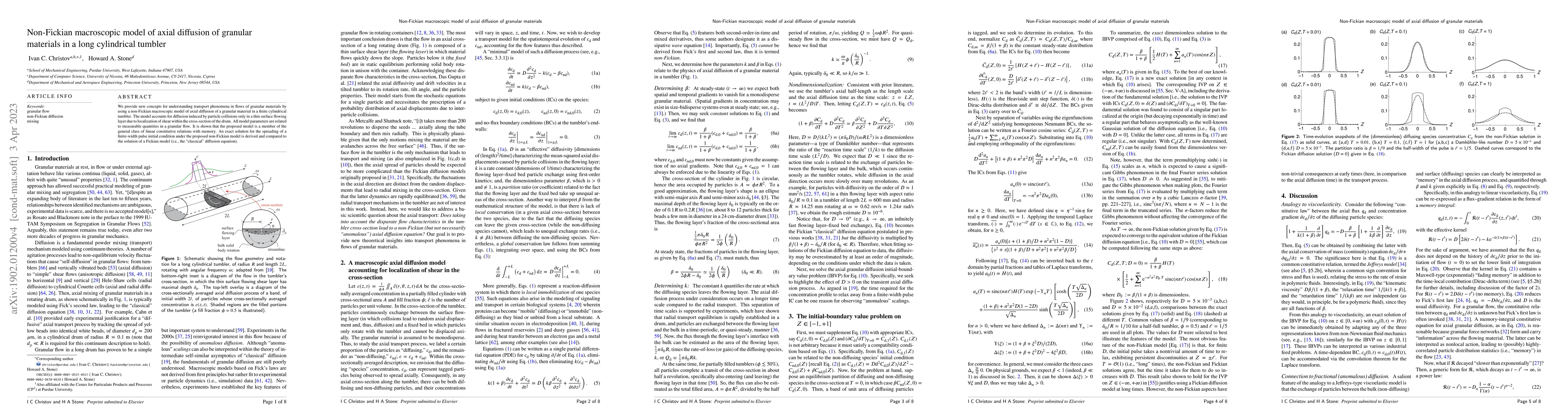 Thumbnail for Non-Fickian macroscopic model of axial diffusion of granular materials
  in a long cylindrical tumbler