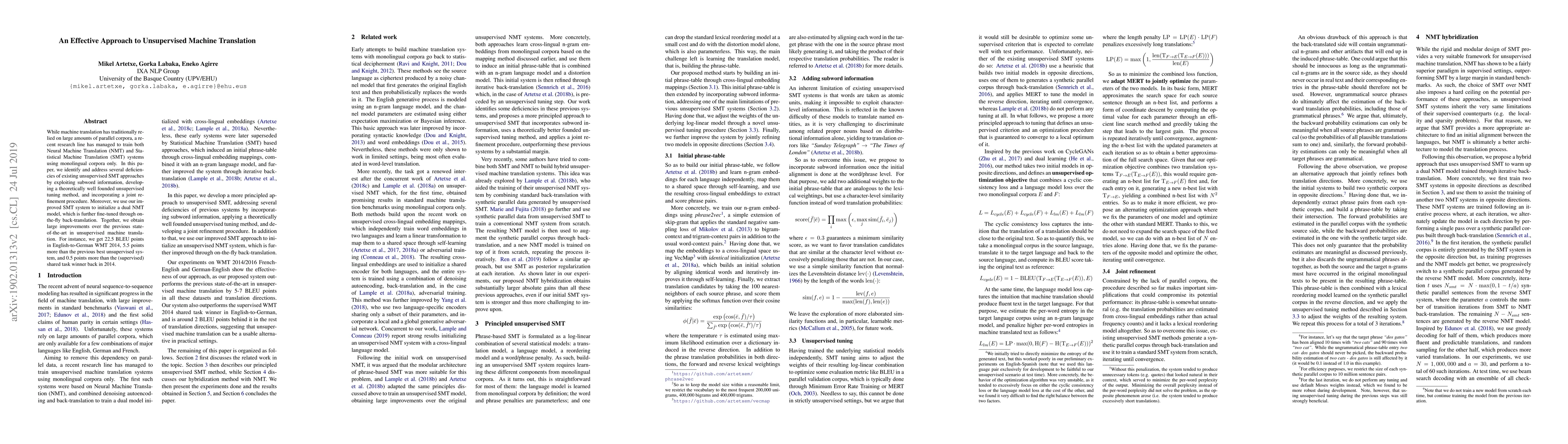 Thumbnail for An Effective Approach to Unsupervised Machine Translation