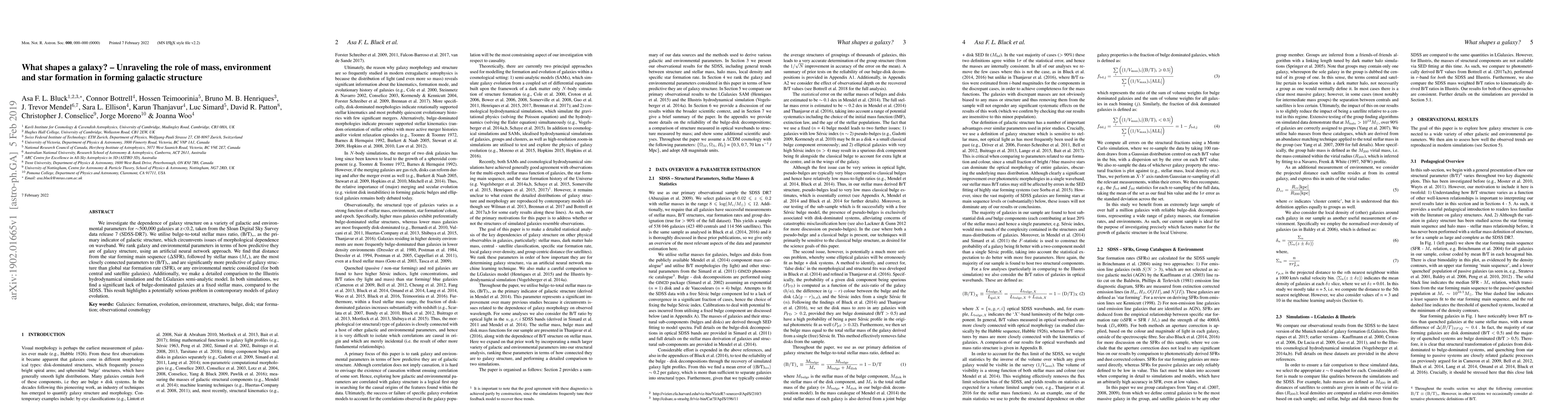 Thumbnail for What shapes a galaxy? - Unraveling the role of mass, environment and
  star formation in forming galactic structure
