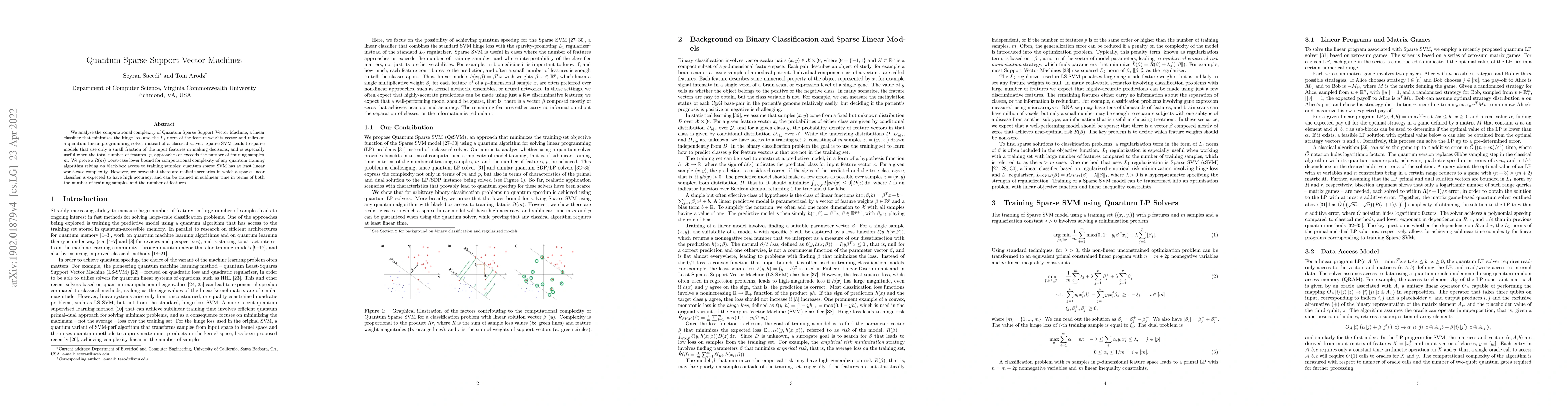 Thumbnail for Quantum Sparse Support Vector Machines