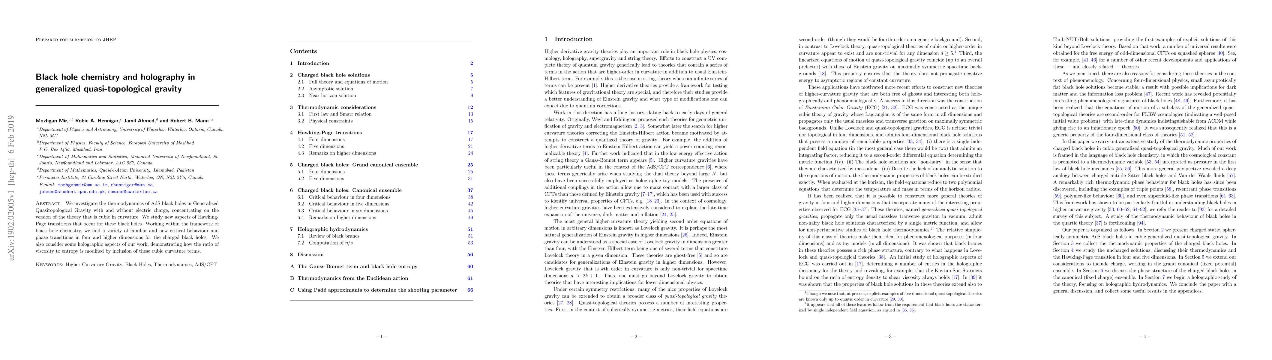 Thumbnail for Black hole chemistry and holography in generalized quasi-topological
  gravity