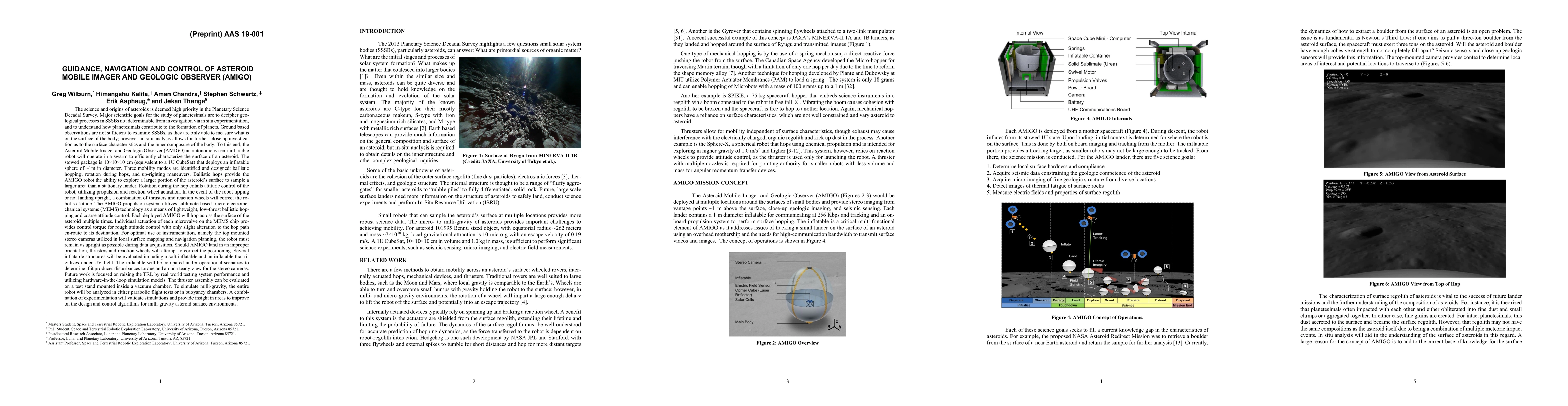 Thumbnail for Guidance, Navigation and Control of Asteroid Mobile Imager and Geologic
  Observer (AMIGO)