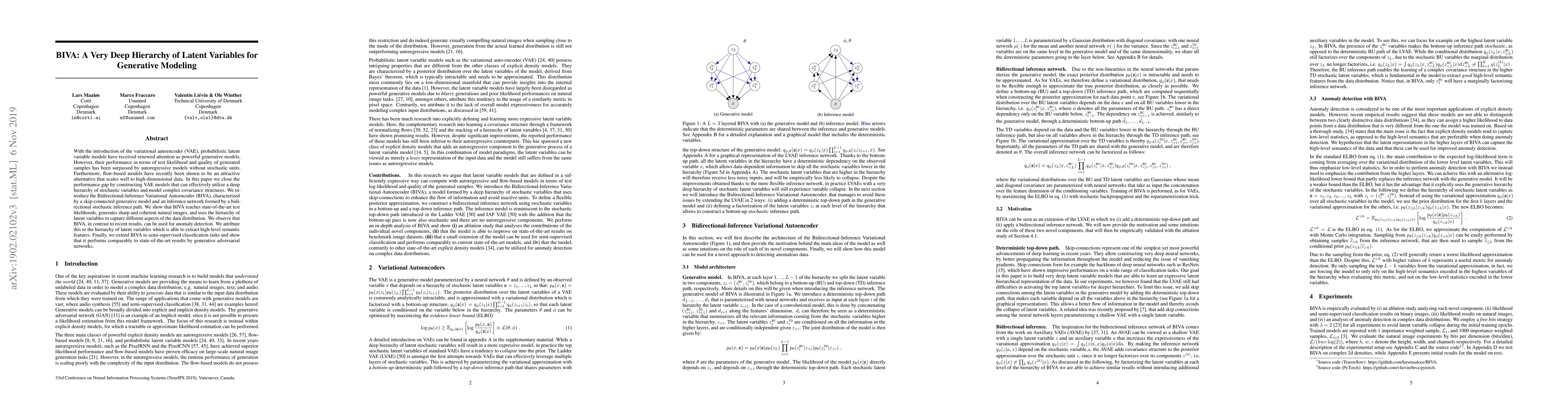 Thumbnail for BIVA: A Very Deep Hierarchy of Latent Variables for Generative Modeling