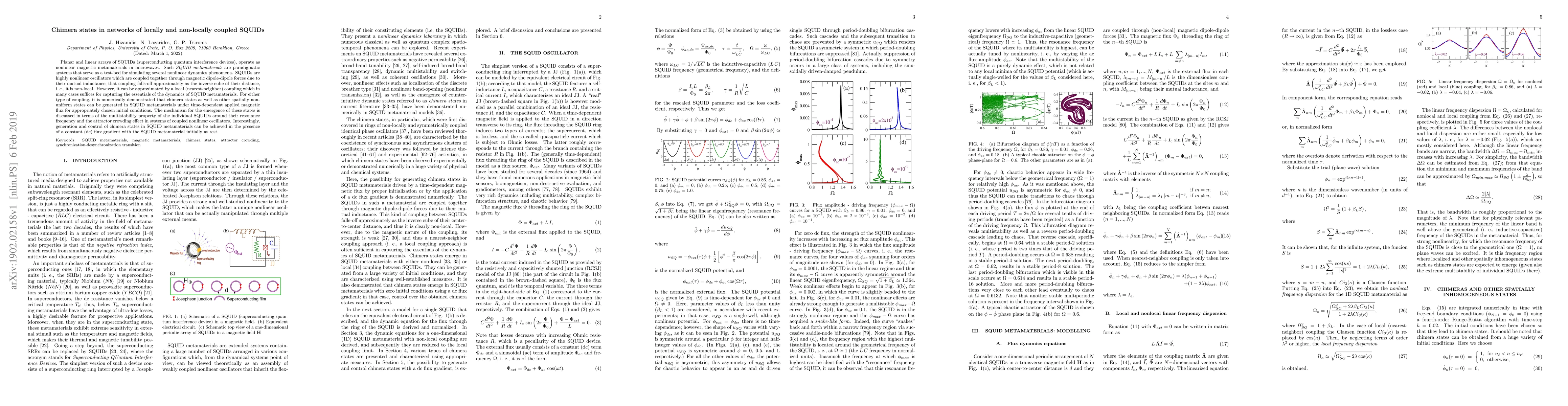 Thumbnail for Chimera states in networks of locally and non-locally coupled SQUIDs