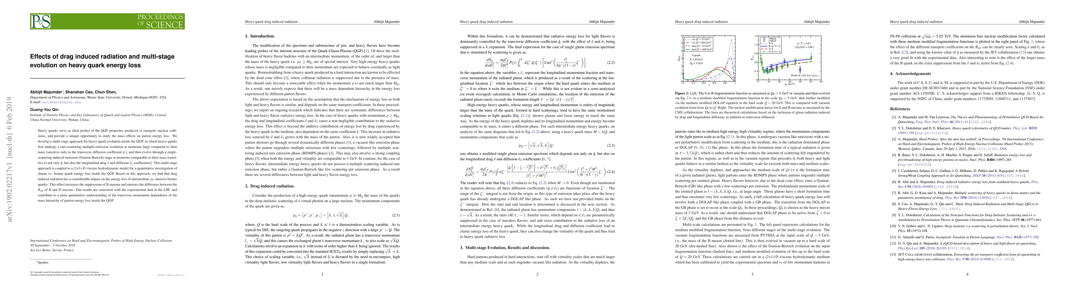 Thumbnail for Effects of drag induced radiation and multi-stage evolution on heavy
  quark energy loss