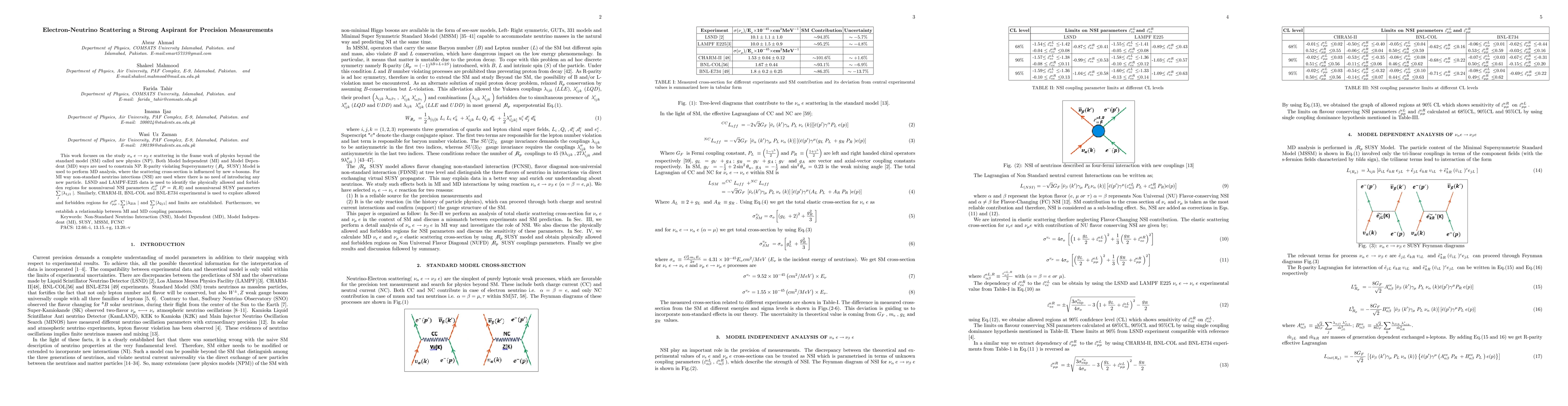 Thumbnail for Electron-Neutrino Scattering a Strong Aspirant for Precision
  Measurements