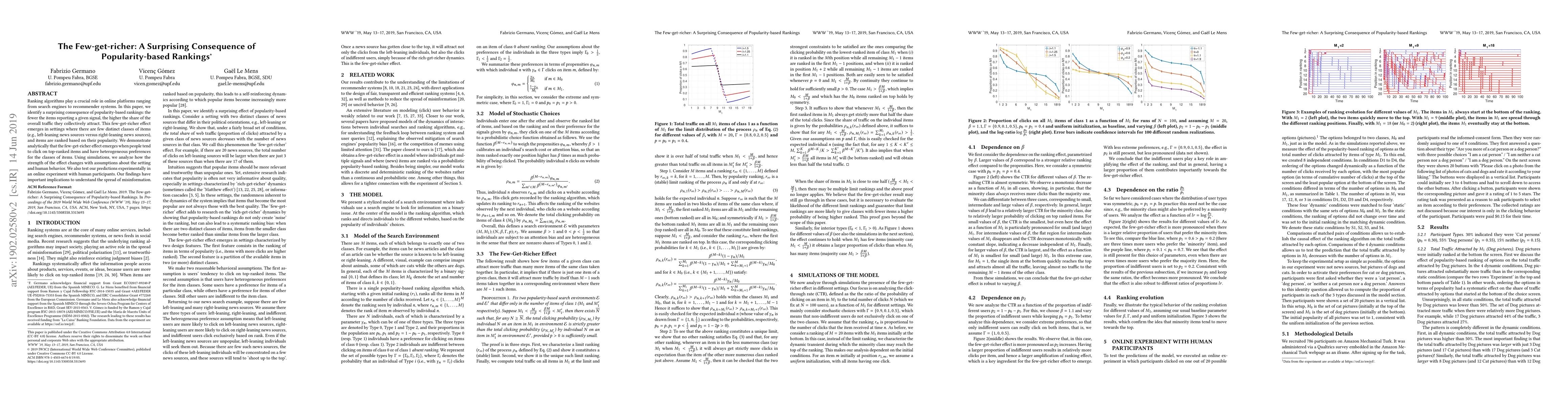 Thumbnail for The few-get-richer: a surprising consequence of popularity-based
  rankings