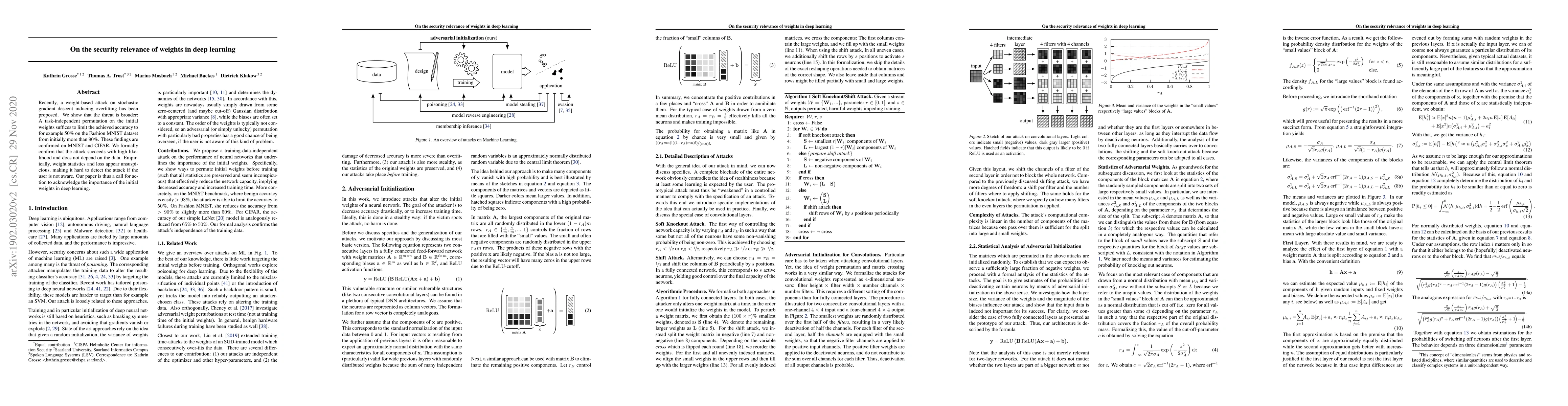 Thumbnail for On the security relevance of weights in deep learning