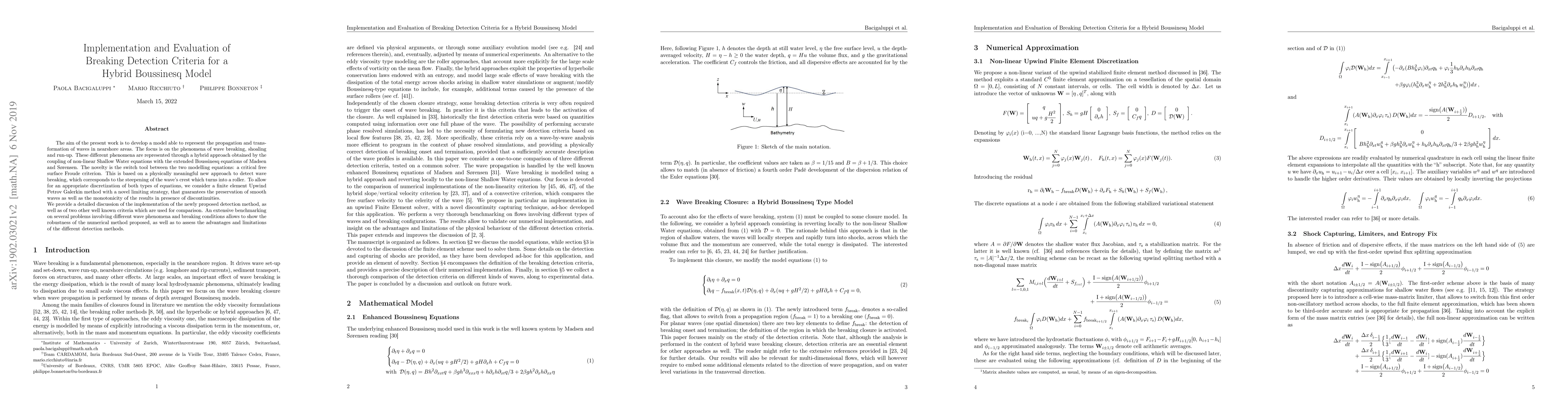 Thumbnail for Implementation and Evaluation of Breaking Detection Criteria for a
  Hybrid Boussinesq Model