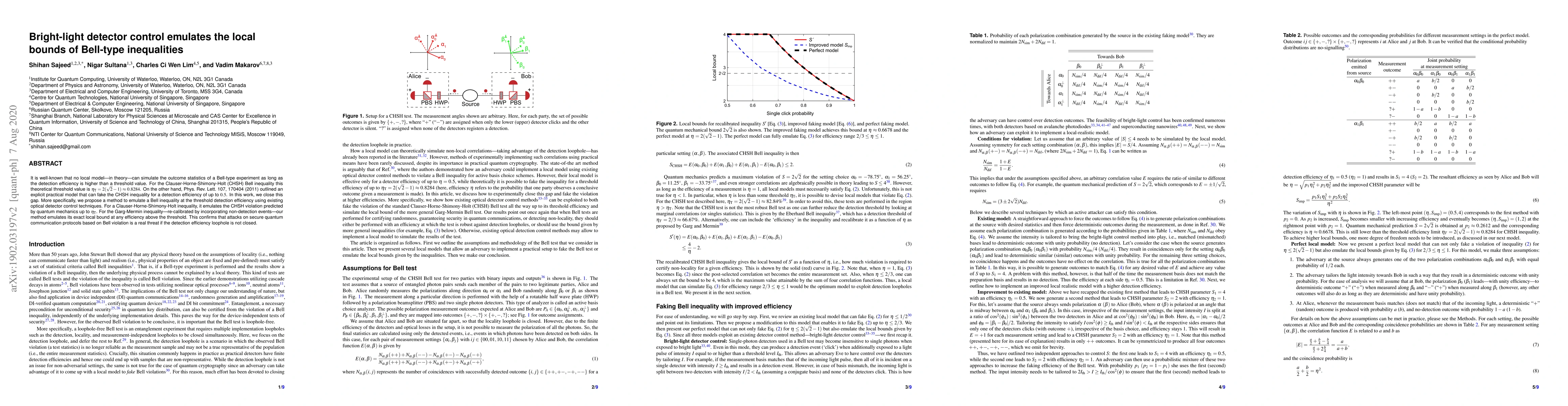 Thumbnail for Bright-light detector control emulates the local bounds of Bell-type
  inequalities