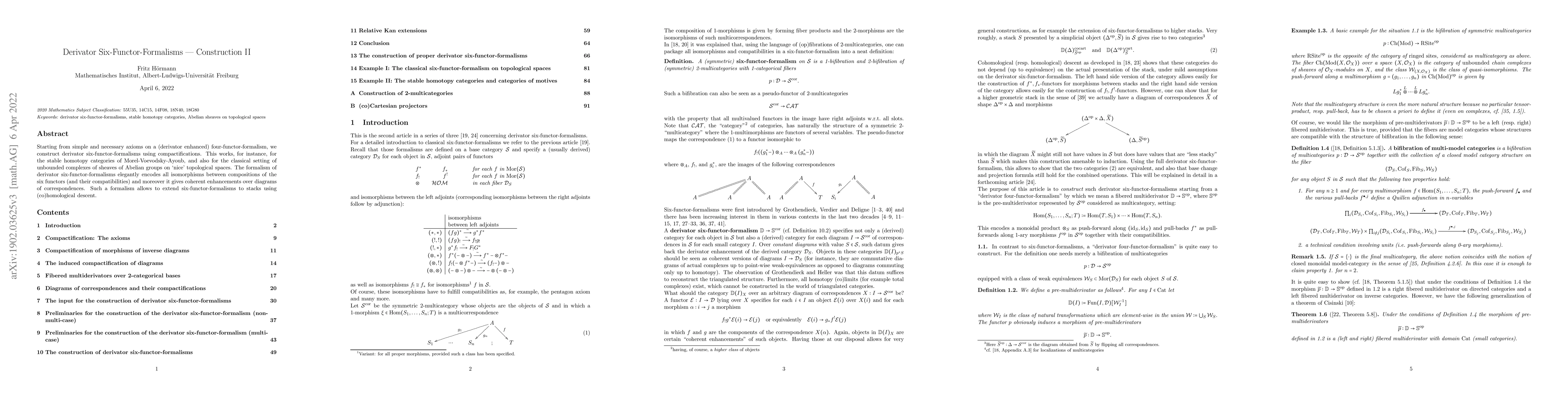 Thumbnail for Derivator Six-Functor-Formalisms -- Construction II
