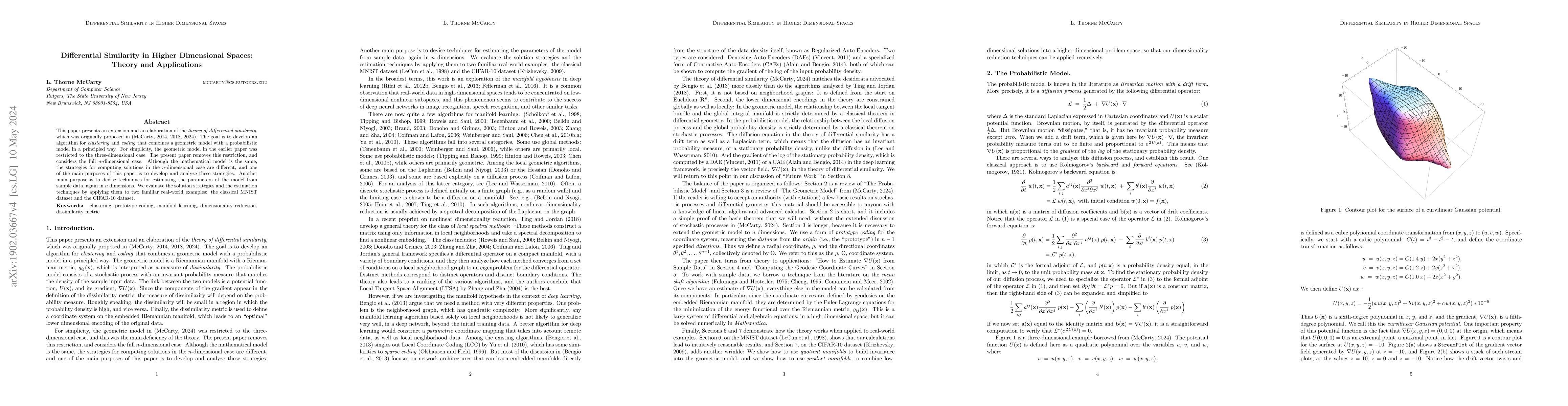 Thumbnail for Differential Similarity in Higher Dimensional Spaces: Theory and
  Applications