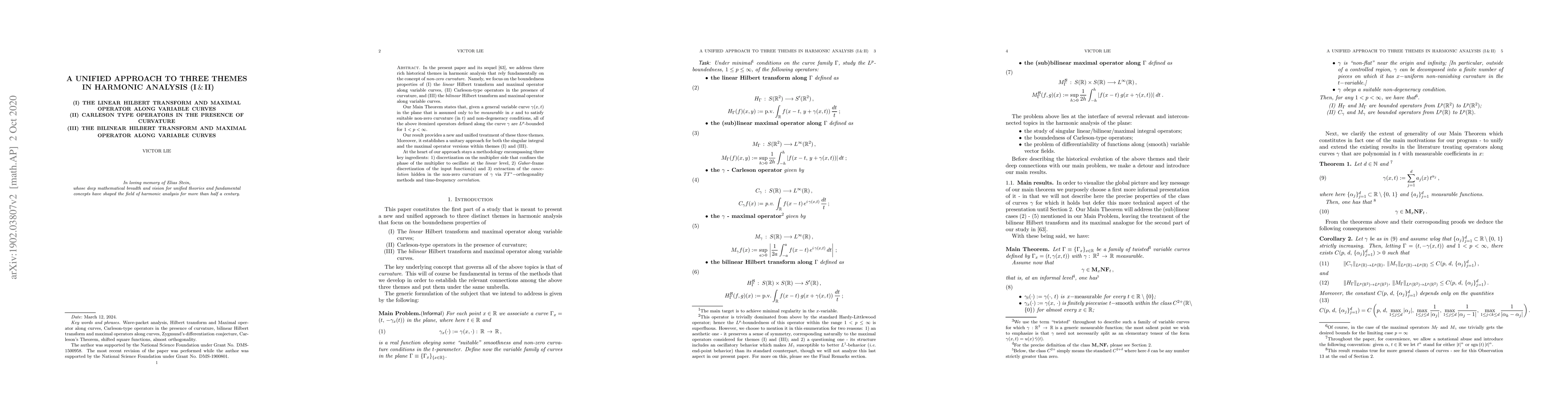 Thumbnail for A unified approach to three themes in harmonic analysis ($1^{st}$ part)