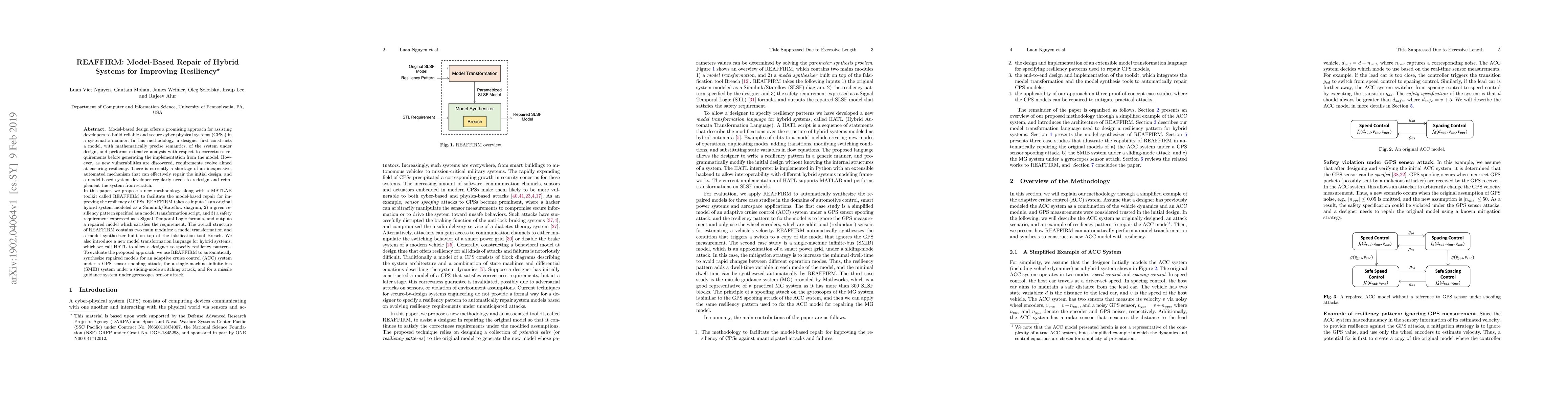 Thumbnail for REAFFIRM: Model-Based Repair of Hybrid Systems for Improving Resiliency