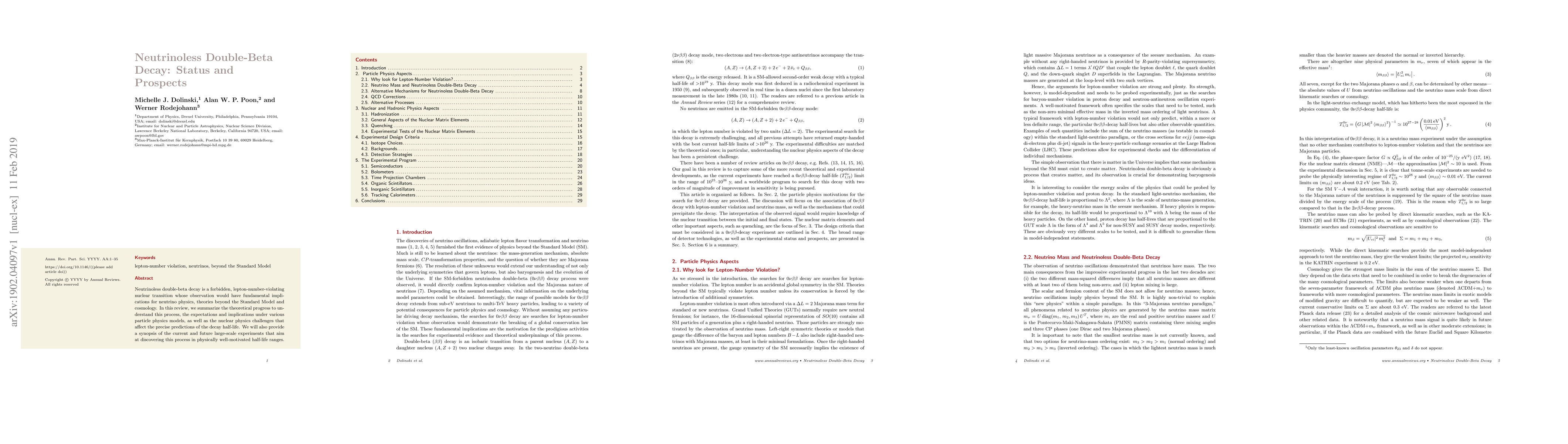 Thumbnail for Neutrinoless Double-Beta Decay: Status and Prospects