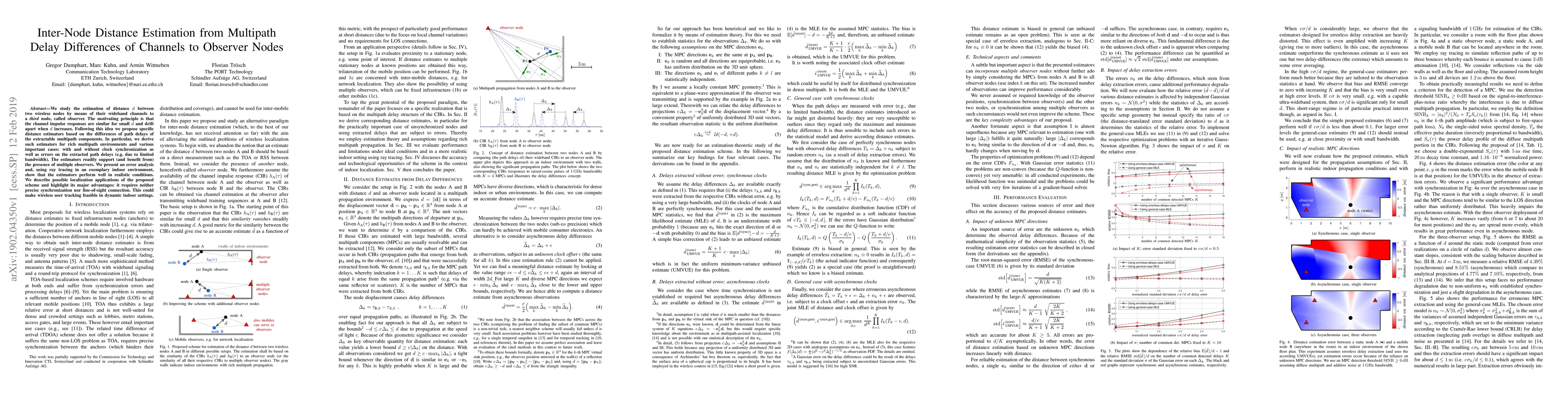 Thumbnail for Inter-Node Distance Estimation from Multipath Delay Differences of
  Channels to Observer Nodes