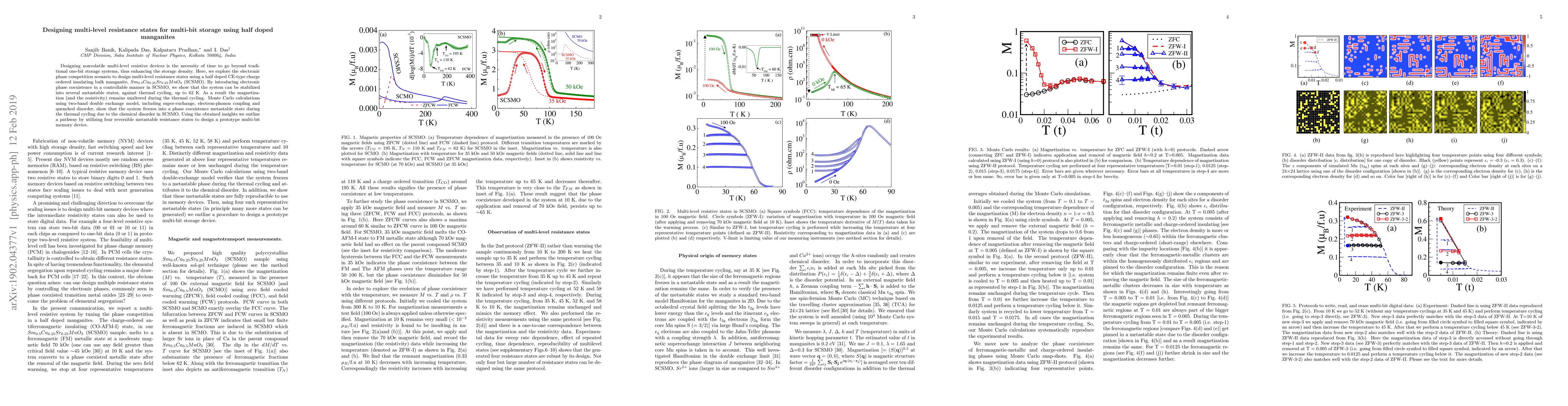 Thumbnail for Designing multi-level resistance states for multi-bit storage using half
  doped manganites