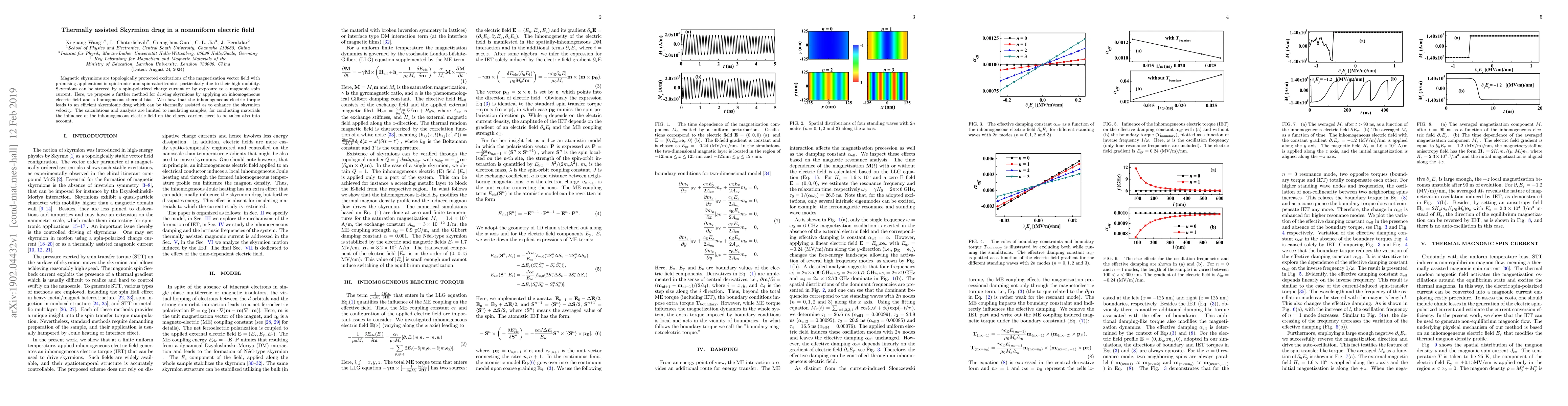 Thumbnail for Thermally assisted Skyrmion drag in a nonuniform electric field