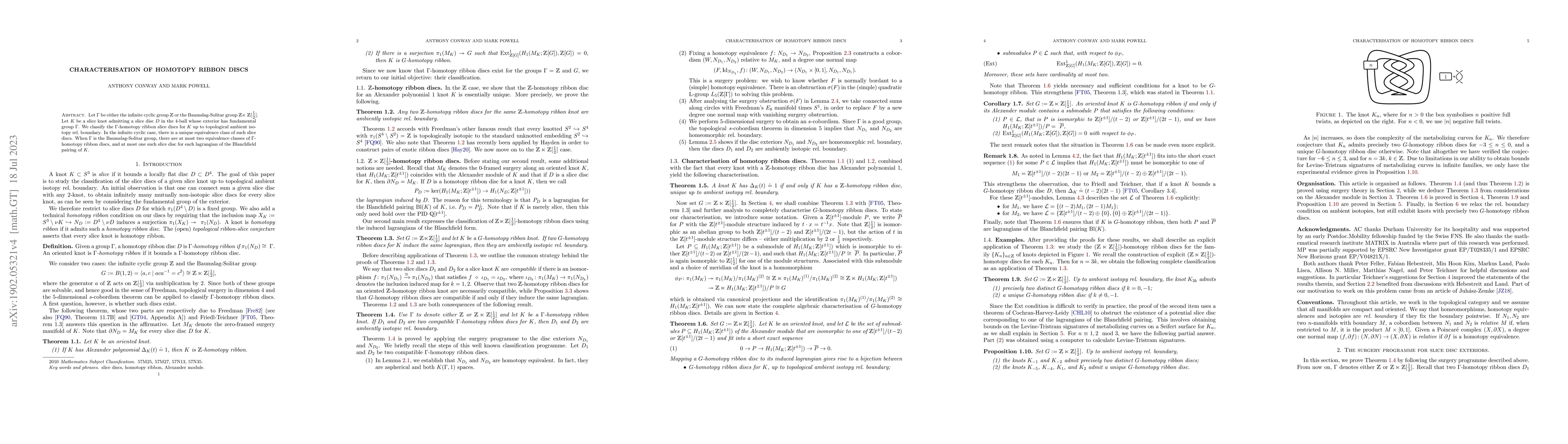 Thumbnail for Characterisation of homotopy ribbon discs