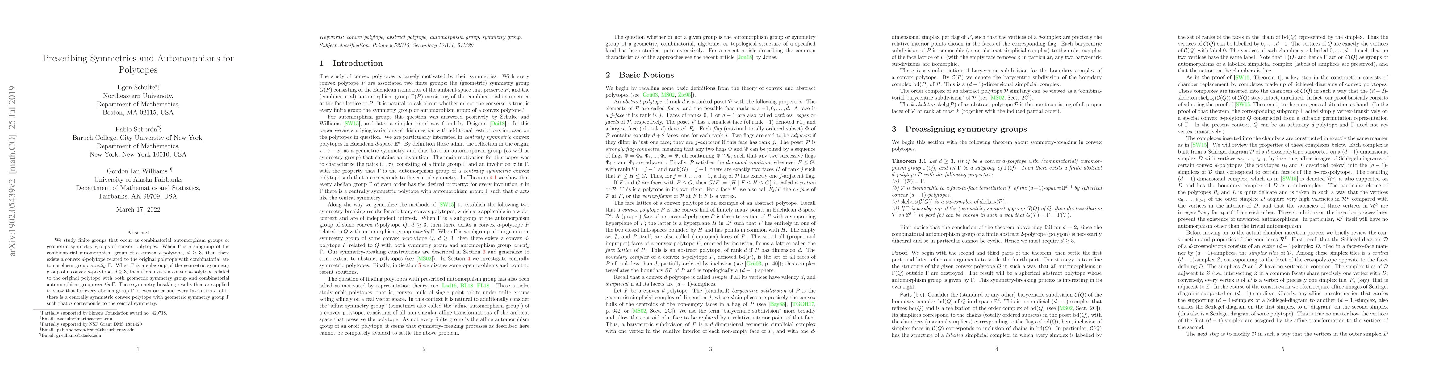 Thumbnail for Prescribing Symmetries and Automorphisms for Polytopes