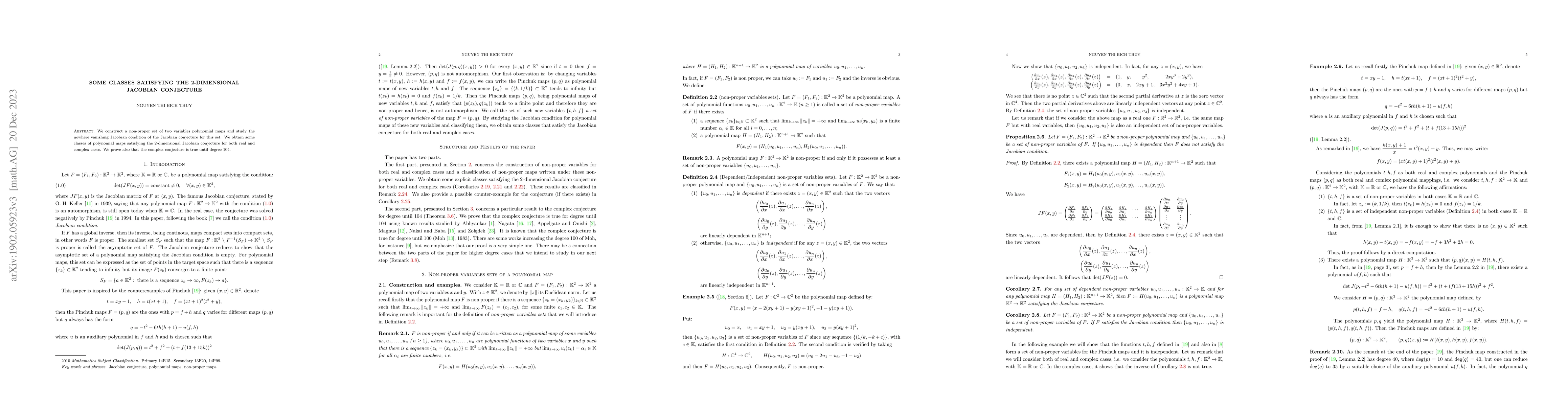 Thumbnail for Some classes satisfying the 2-dimensional Jacobian conjecture