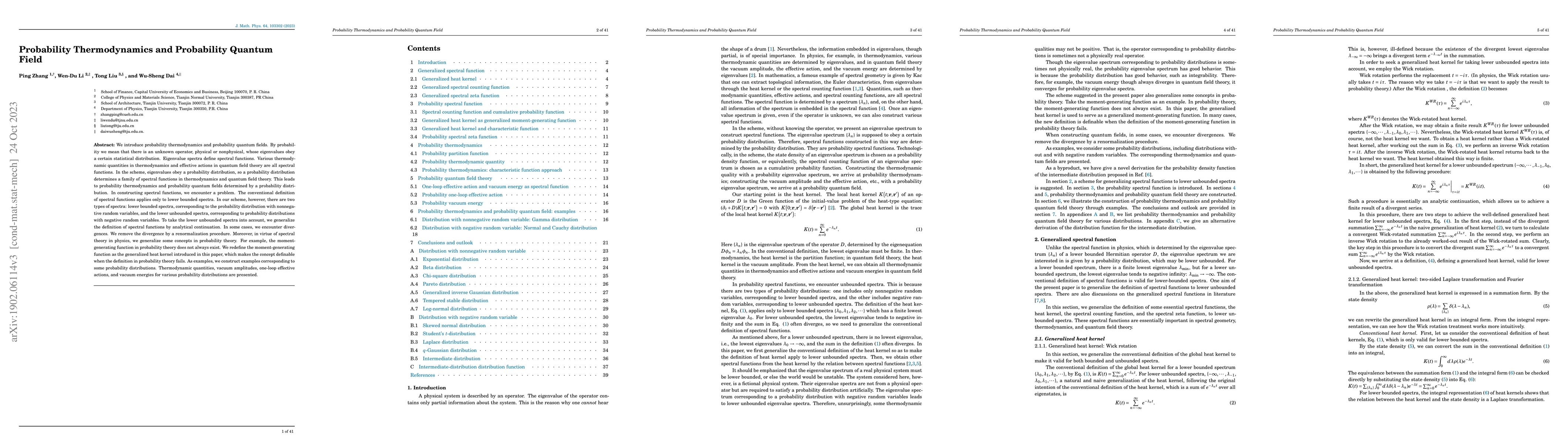 Thumbnail for Probability Thermodynamics and Probability Quantum Field