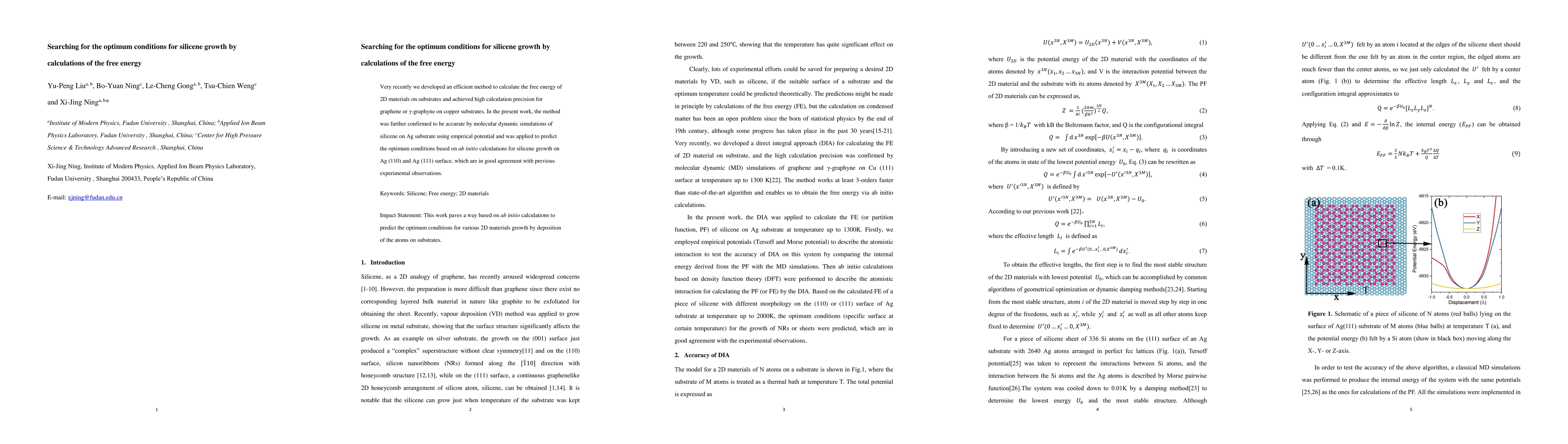 Thumbnail for Searching for the optimum conditions for silicene growth by calculations
  of the free energy