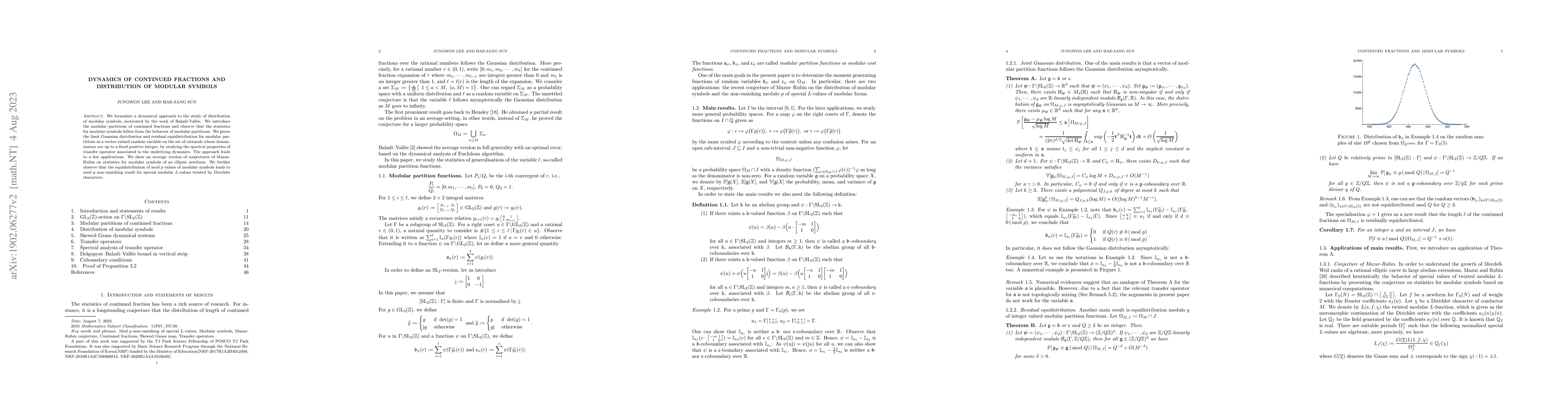 Thumbnail for Dynamics of continued fractions and distribution of modular symbols