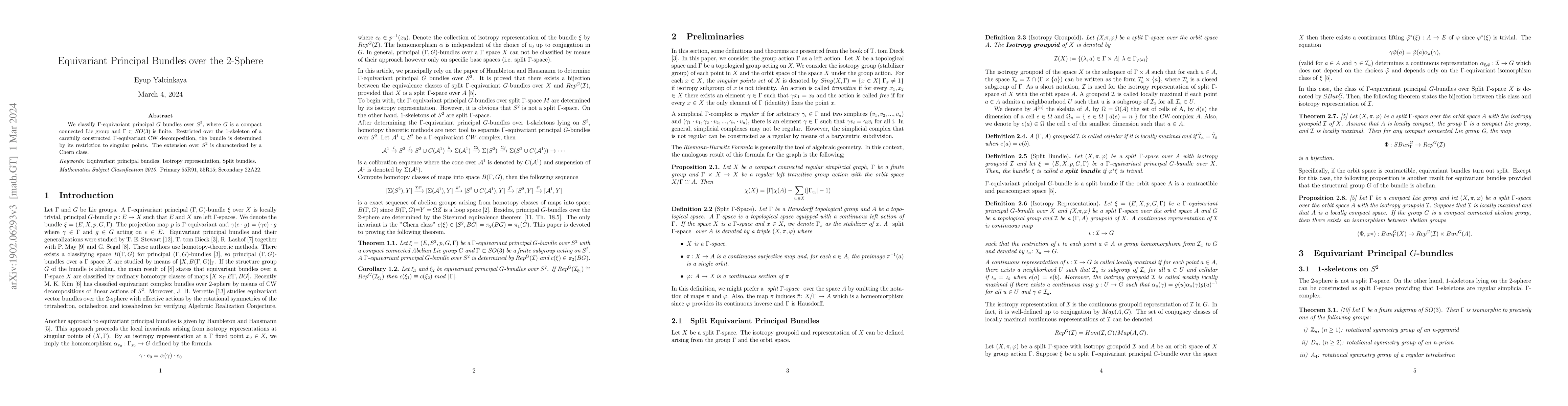 Thumbnail for Equivariant Principal Bundles over the 2-Sphere