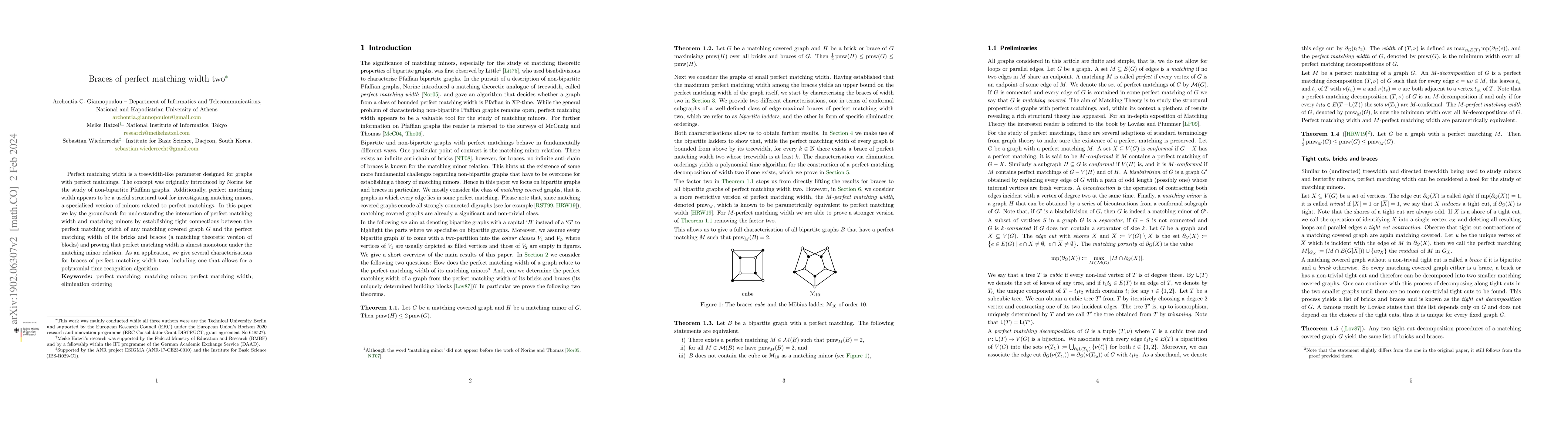 Thumbnail for Braces of Perfect Matching Width 2