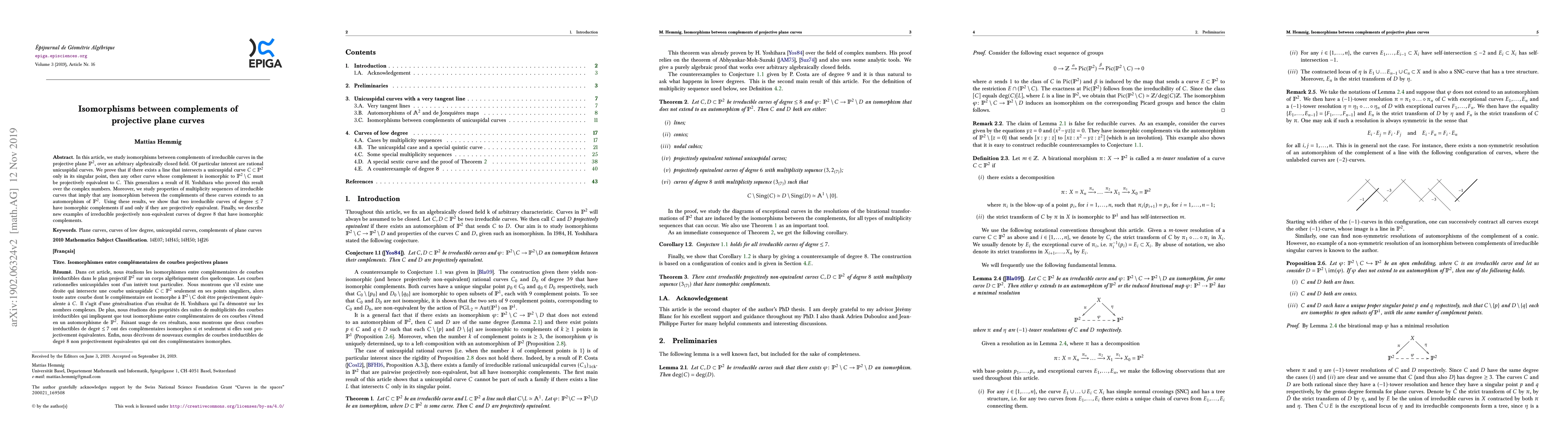 Thumbnail for Isomorphisms between complements of projective plane curves
