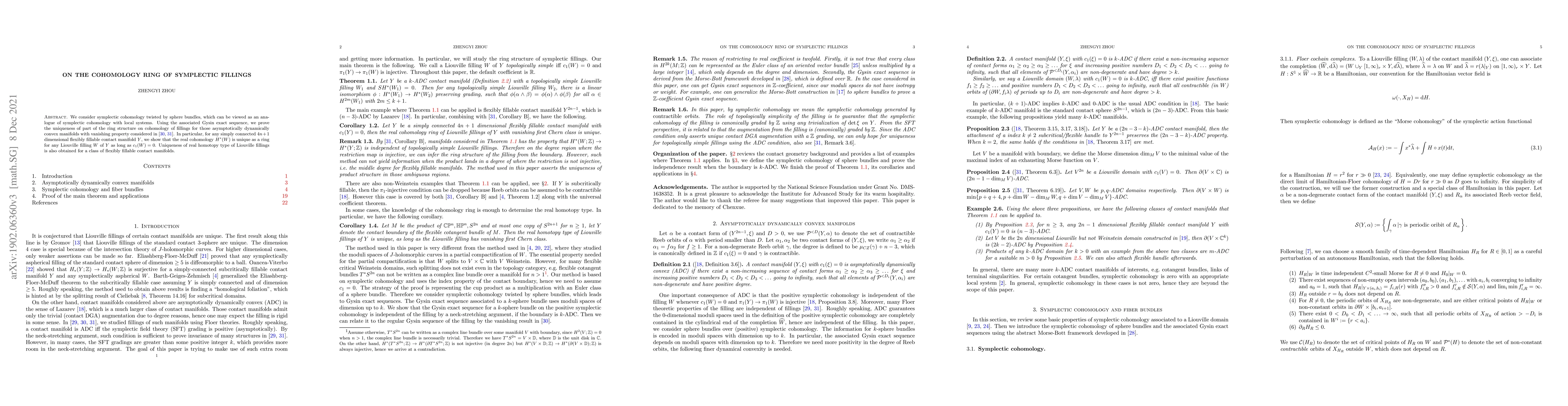 Thumbnail for On the cohomology ring of symplectic fillings