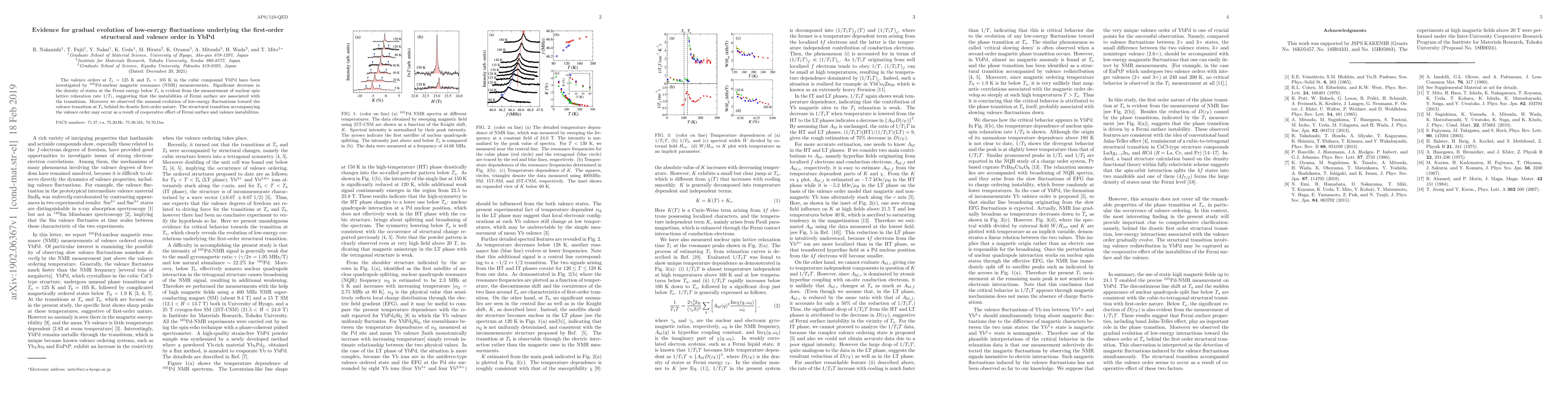 Thumbnail for Evidence for gradual evolution of low-energy fluctuations underlying the
  first-order structural and valence order in YbPd