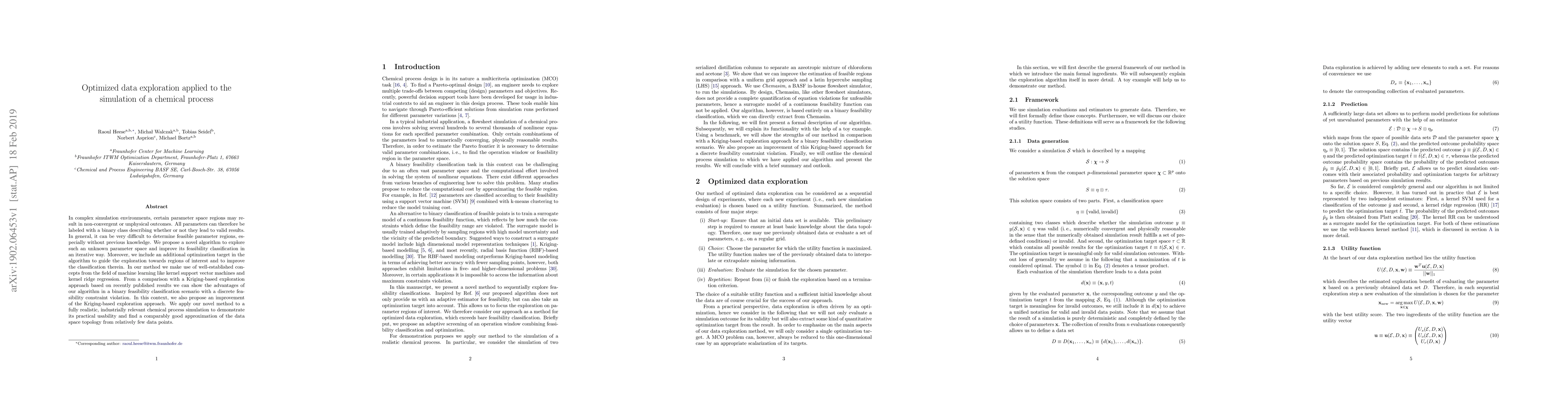 Thumbnail for Optimized data exploration applied to the simulation of a chemical
  process