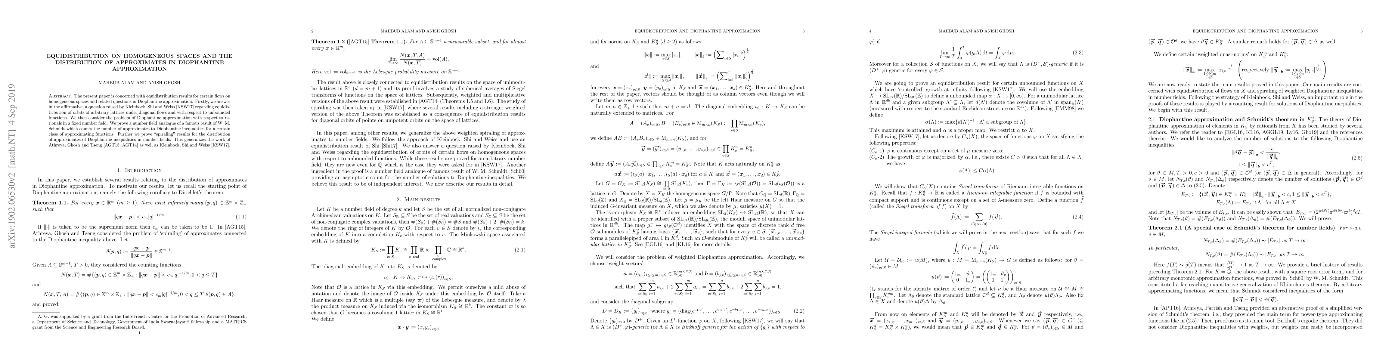 Thumbnail for Equidistribution on homogeneous spaces and the distribution of
  approximates in Diophantine approximation