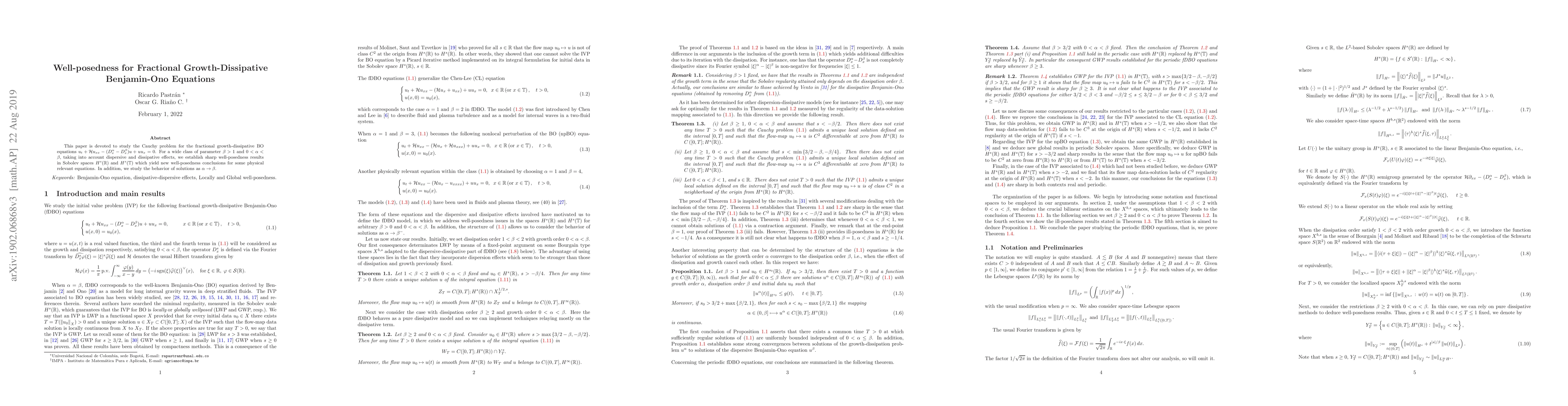 Thumbnail for Well-posedness for Fractional Growth-Dissipative Benjamin-Ono Equations