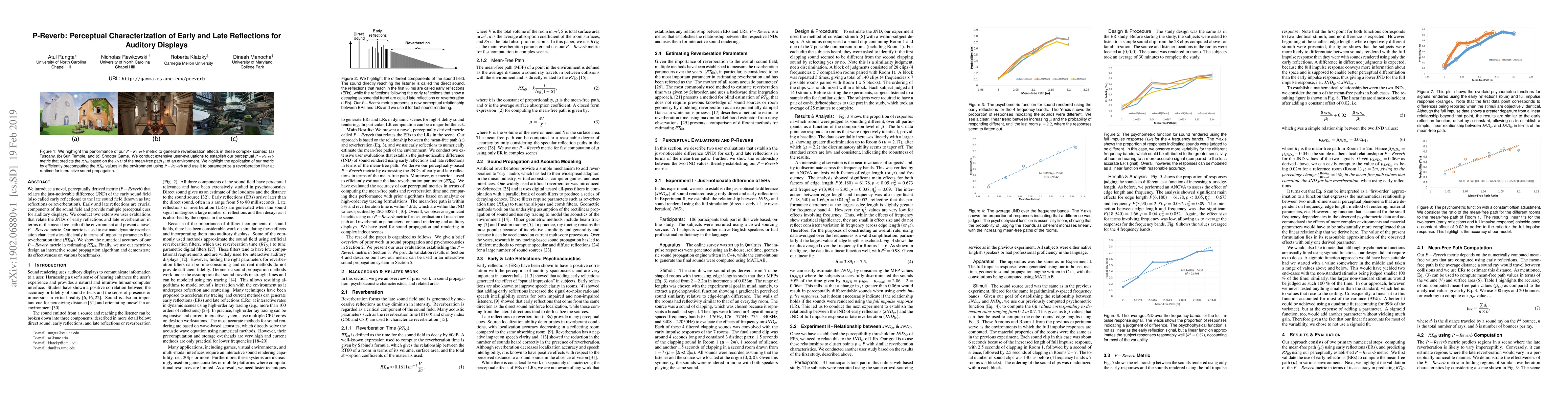 Thumbnail for P-Reverb: Perceptual Characterization of Early and Late Reflections for
  Auditory Displays