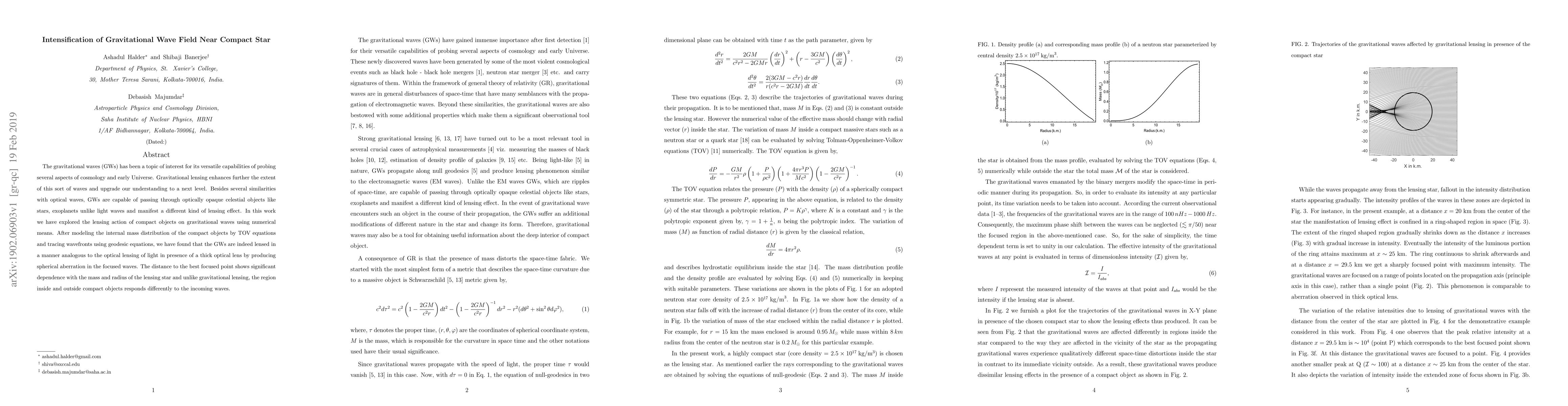 Thumbnail for Intensification of Gravitational Wave Field Near Compact Star