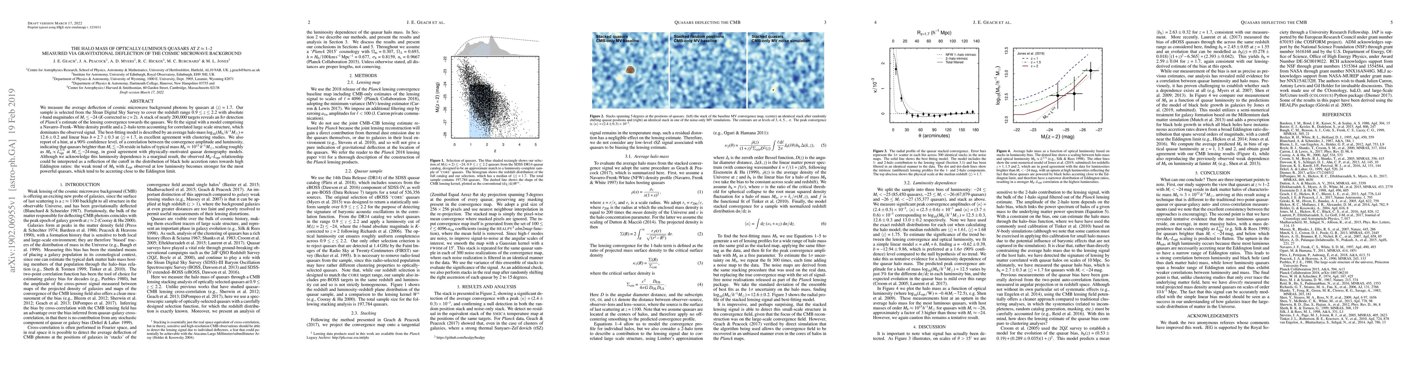 Thumbnail for The halo mass of optically-luminous quasars at z=1-2 measured via
  gravitational deflection of the cosmic microwave background